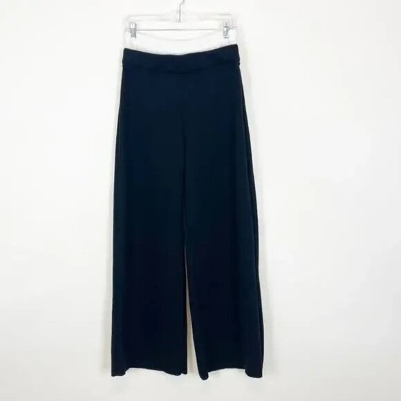 Zara Black Double Waist Wide Leg Sweatpants - Picture 2 of 6